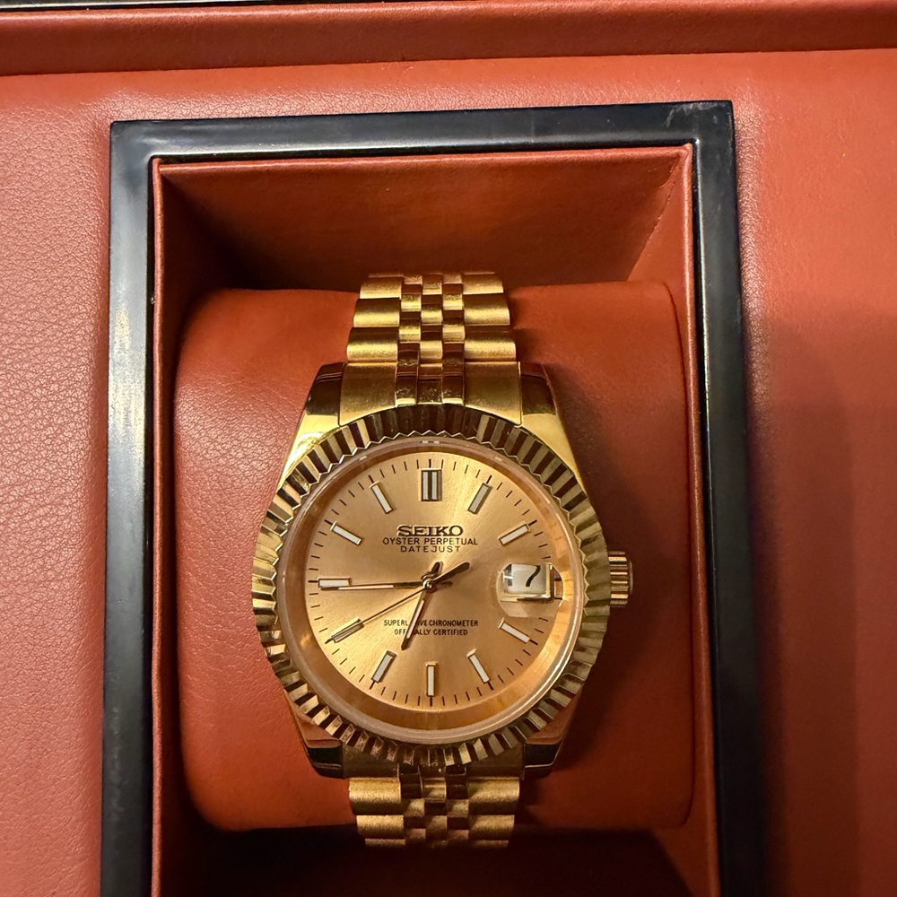Custom Seiko Gold-Tone Automatic Watch